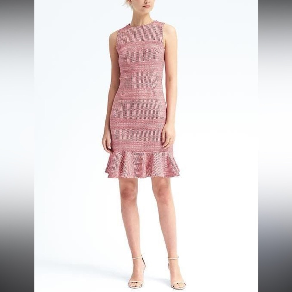 Banana Republic Jacquard-Knit Cross-Back Sheath Dress - Picture 3 of 8
